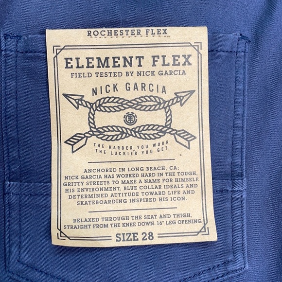 Men's Element Rochester Flex Navy Blue Nick Garcia Skateboarding Pants NWT - Picture 14 of 16